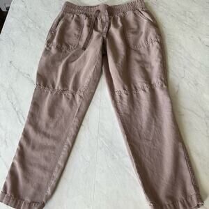 Maurice’s brushed pinky beige pull on ankle pants sz 6 mid rise cotton womens